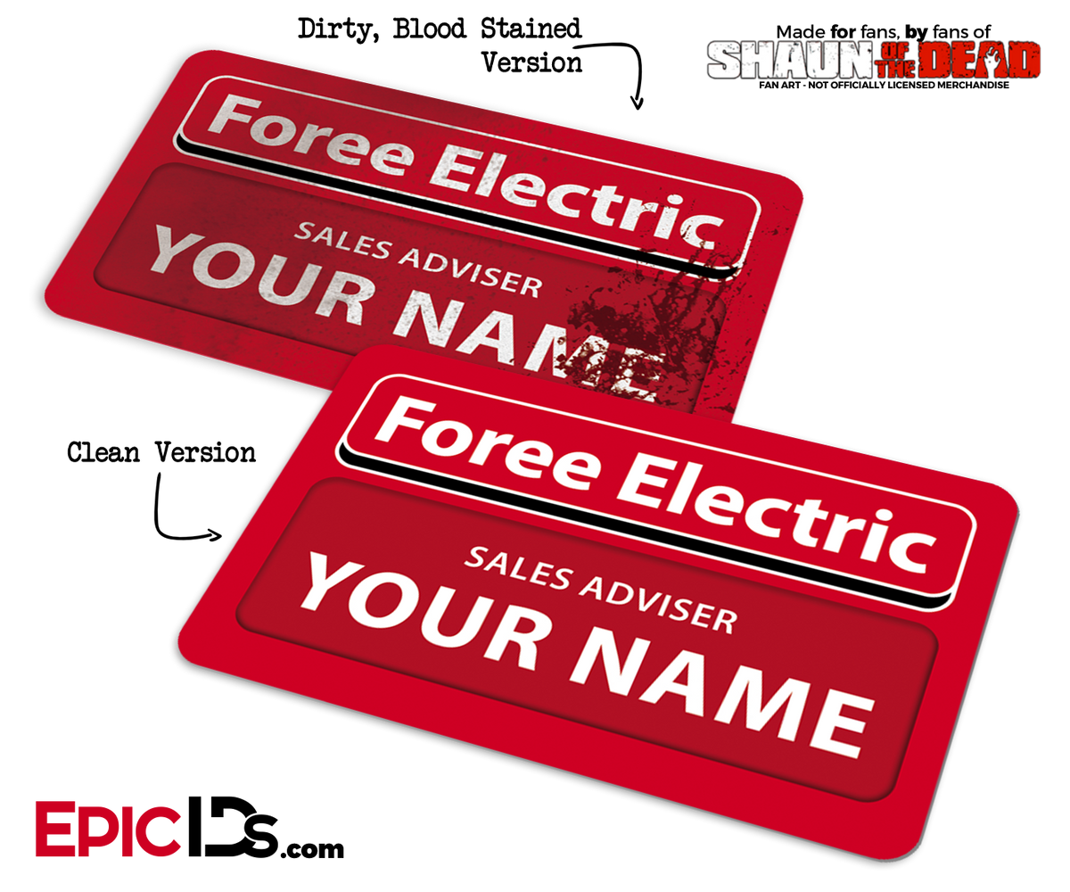 Foree Electric 'Shaun of the Dead' Cosplay Replica Name Badge - Shaun -  Epic IDs